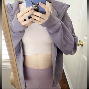 Lululemon 8 Scuba Hoodie Fleece Dusky Lavender full zip Sweatshirt MINT